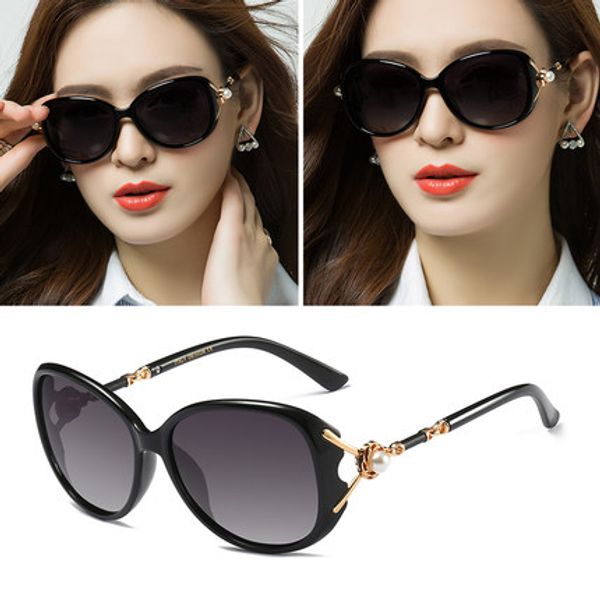 

the new polarized sunglasses with round face sunglasses, female celebrities can be matched with the glasses square face screen red, White;black