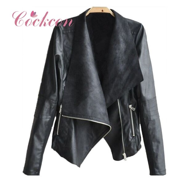 

faux leather coats women autunm winter pu black white apricot high fashion street outerwear bomber motorcycle pu jackets