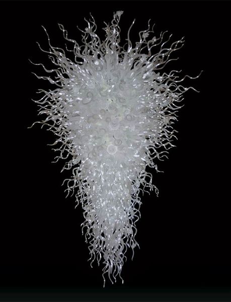 

very popular 100% mouth blown glass chandelier for new house decoration villa led pendant light style clear glass crystal chandelier