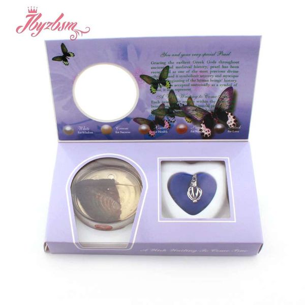 

natural wish freshwater pearls stone mysterious love heart cage holder necklace pendant 1 set for woman gift free shipping, Silver