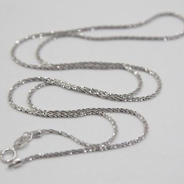 

new real au750 18k white gold chain women full star link necklace 2-2.5g, Silver