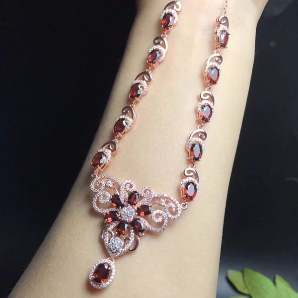 

925 silver jewelry pendant necklace women cute style cartoon natural grape hare necklace new fashion design