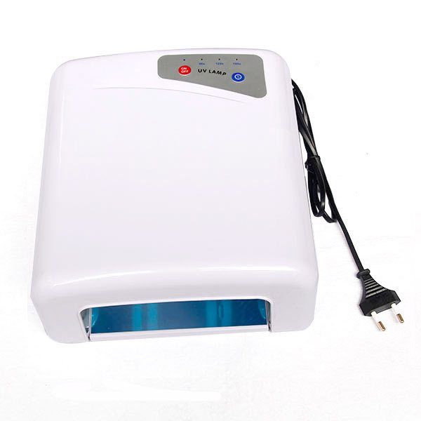 

xw-professional 36w 110v/220v uv nail lamp art gel curing polish light dryer+4 tube lamp