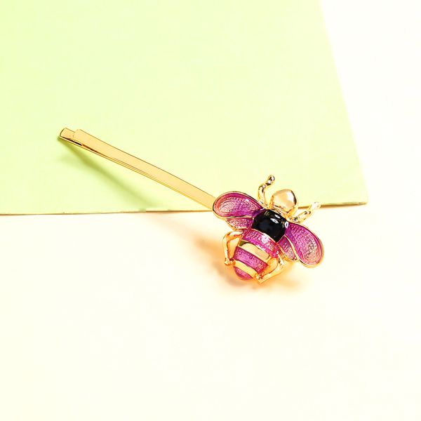 

2018 new 1 pcs barrette cute bee hairpin side clip for women girl korea style hair clip romantic hair accessories jewelry, Golden;white