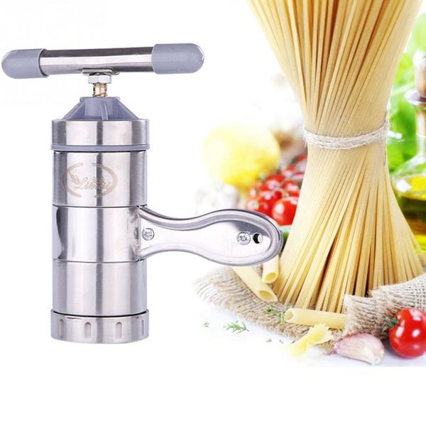 

new stainless steel noodle maker with 5 models manual noodles press pasta machine kitchen tools vegetable fruit juicer steel