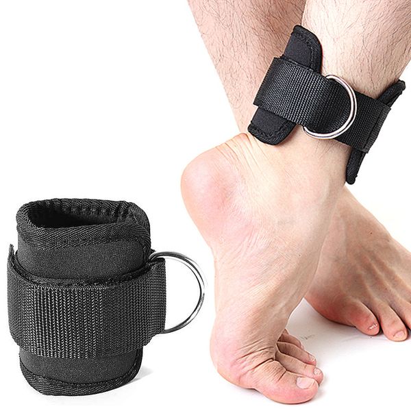 

sports ankle anchor strap new gym weight lifting d ring ankle straps fitness exercise leg thigh pulley lifting, Blue;black
