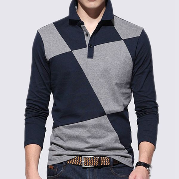 

качество мода хлопок человек-рубашка с длинным рукавом отложным воротником повседневная лоскутное мужской весна осень серый синий мужчины ру, White;black