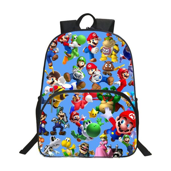

2017 children school bags cartoon doll super mario printing backpacks for boys girls mario bros bag students birthdays gifts