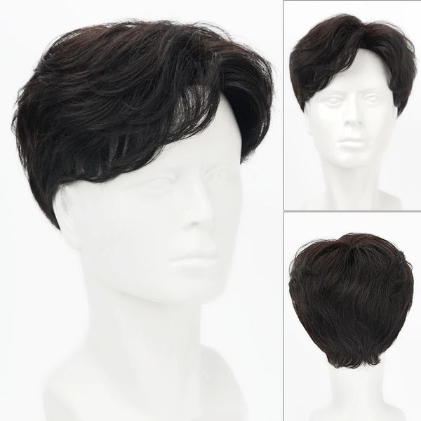 2019 The Korean Version Of The Wig Is Handsome Lifelike Hand Woven Short Hair Real Human Hair Invisible Without Marks Men S And Children S Wigs From