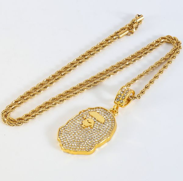 2018 Collana di nuova moda hip hop, collana di pagamento del saldo della moda individualità fabbrica di accessori regalo con pendente pieno di diamanti.