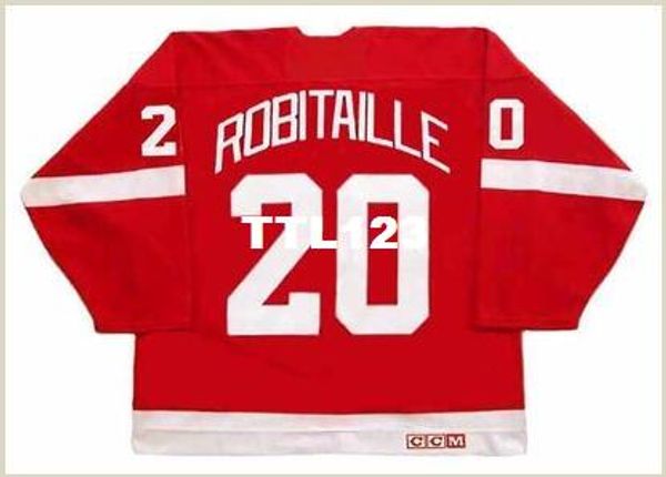 

мужчины #20 люк robitaille детройт red wings 2002 ccm старинные хоккей джерси или пользовательские любое имя или номер ретро джерси, Black;red