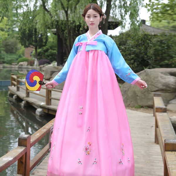 

brand new traditional korean hanbok dresses asia traditional clothes for women evening dresses singer costumes, Red