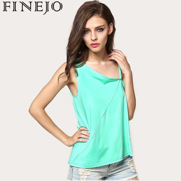 

finejo collar irregular hem stylish women new ladies vest casual blouse asymmetric, White