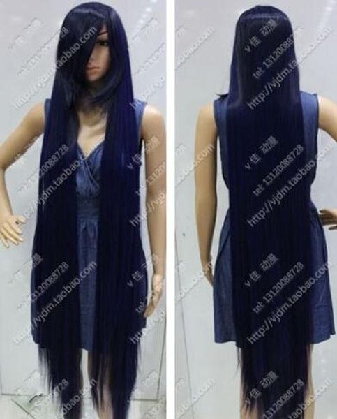 

long long straight 150cm / about 60 inch wig/blue black wig /woman wig/