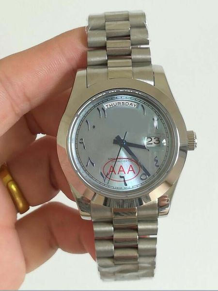 

luxury watches 228206 platinum 40mm ice blue arabic rare dial automatic fashion brand men's watch wristwatch, Slivery;brown