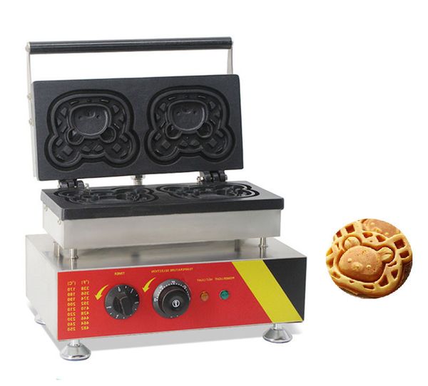 Beijamei Ticari Waffle Makinesi Fırın Makineleri Ayı Şekli Waffle Makinesi Karikatür Waffle Maker Hayvan Kek Makinesi Satılık