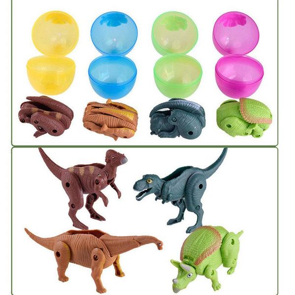 

3pcs Easter Surprise Eggs Dinosaur Toy Model Deformed Dinosaurs Egg Collection Toys For Children gift kids toy