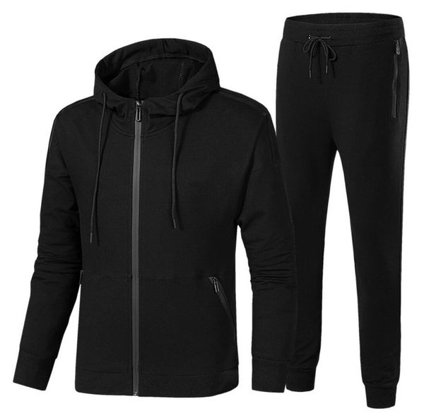 

весна и осень бренд мужской спортивный костюм молодежи с капюшоном хлопок досуг спортивная мужская открытый работает, Gray