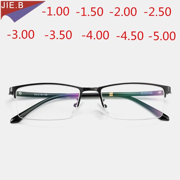 

fashion business myopia titanium frame hd resin finished myopia glasses men women optical shortsighted eyeglasses-1.00 to -5.00, Silver
