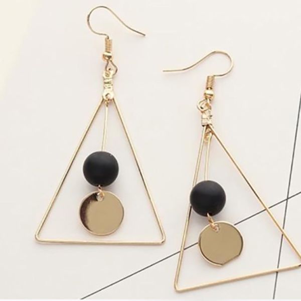 

15 types woman dangle earrings long chain ear threader 1 pair triangle pearl design wedding girl gift fashion jewelry pendant, Silver
