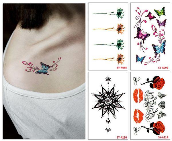 Waterproof Drawing Body Temporary Tattoo Sticker For Women Men Diy Body Fake Makeup Water Transfer Paper In Stock Tattoo Sleeve Tattoo Tribal From