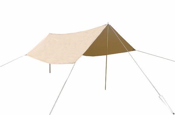 

danchel cotton fabric sun shade awning with pole and ropes for bell tent