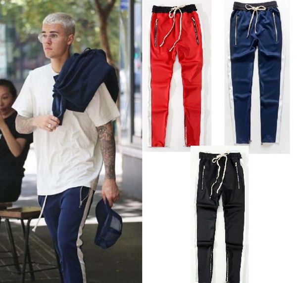 

Vintage FOG Skinny Slim Justin Bieber Side Zipper Casual Sweatpants Men Hiphop Jogger Long Pants S-XXL