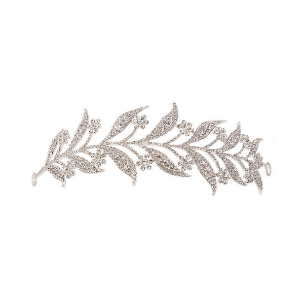 

gold and silver bride crown headwear hair jewelry with diamond insert korean crowns leaf modeling wedding alloy accessories hairpin holder w, Golden;white