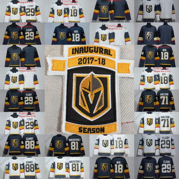 

81 Jonathan Marchessault Nate Schmidt William Karlsson James Neal Marc-Andre Fleury Vegas Golden Knights Men Women Youth Hockey Jerseys
