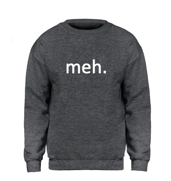 

meh internet geek nerd hoodie men funny fitness sweatshirt hipster sweatshirts brand winter autumn fleece warm gray streetwear, Black