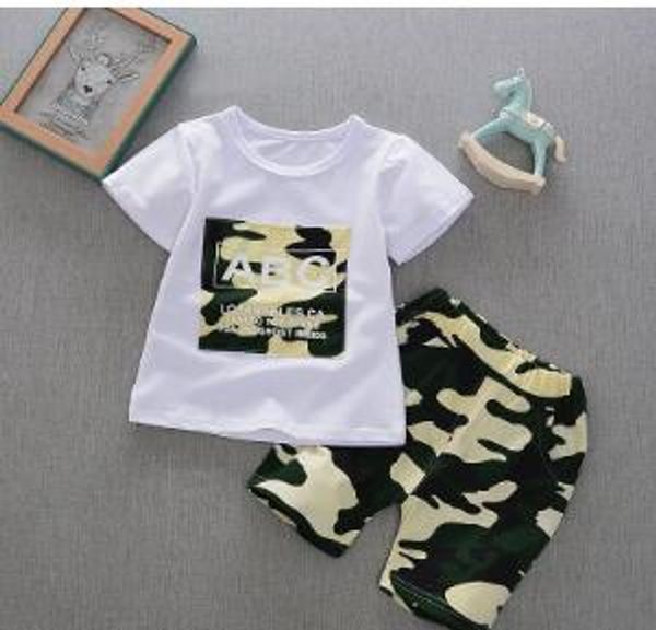 

Wholesale Retial Children Clothing Graphics Summer Set Baby Boy Short Sleeve Summer Camouflage Two-Piece Set for Age 1-4 yrs Free Shipping