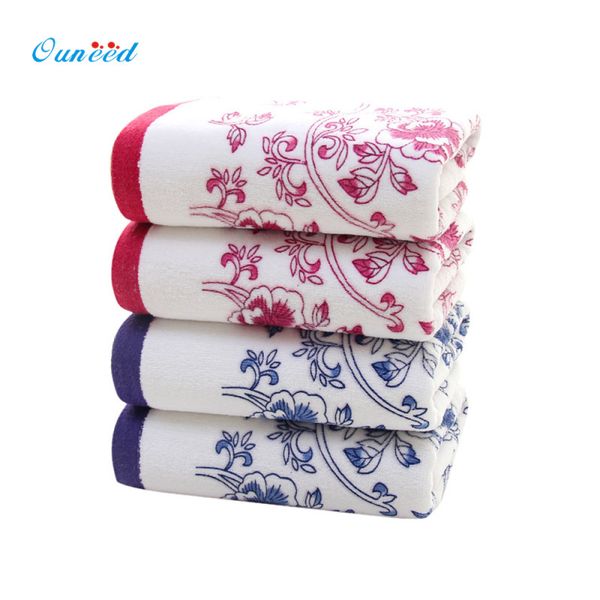 

happy home chinese style blue and white porcelain towel 34*74cm elegant embroidered bathroom face hand towels