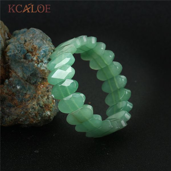 

kcaloe green stone bracelet for women natural semi-precious stones elastic stretch bracelets & bangles bracciali donna sieraden, Black