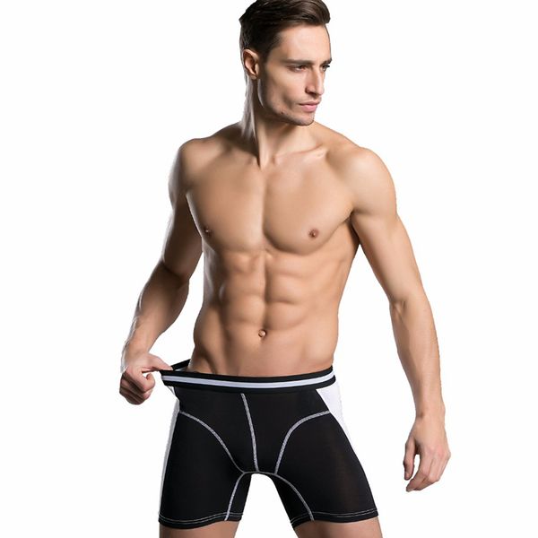 

4pcs/lot new mens underwear boxers long leg short men boxer homme slip panties calzoncillos men's underpants hombre boxershorts, Black;white