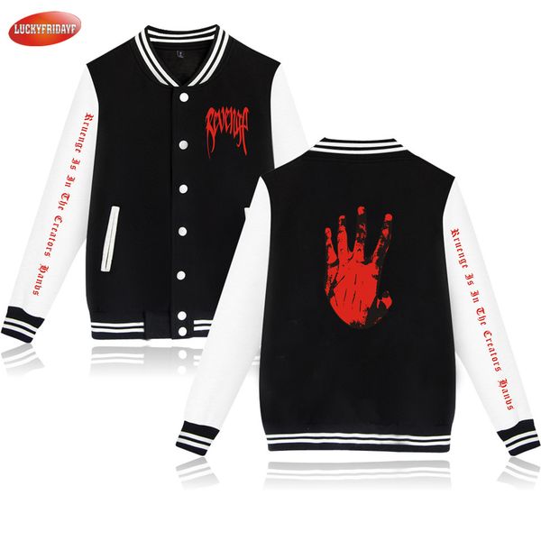 

xxxtentacion popular rapper print baseball jacket long sleeve fashion hip hop style baseball jacket men/women casual, Black;brown