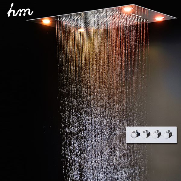 2019 Hm Large Rain Shower Set Waterfall Remote Control Led