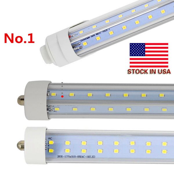 LED TUBE FONTE DE TUBO em forma de V FA8 R17D Tubos de LED de 8 pés Luzes 65W 72W 8 pés T8 LUZES LED TUBES DOUBLES LADES AC85-265V