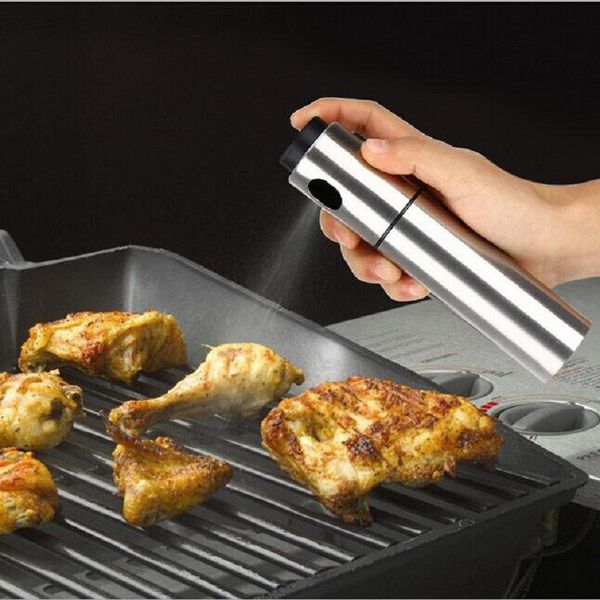 

stainless steel olive pump spray bottle oil sprayer oiler pot bbq barbecue cooking tool can pot cookware kitchen tool