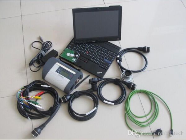 Diagnosetool für MB Star SD Connect C4, Toughbok X200T, Laptop-Touchscreen-Version, Festplatte, 320 GB, kompletter Satz Kabel direkt zur Verwendung