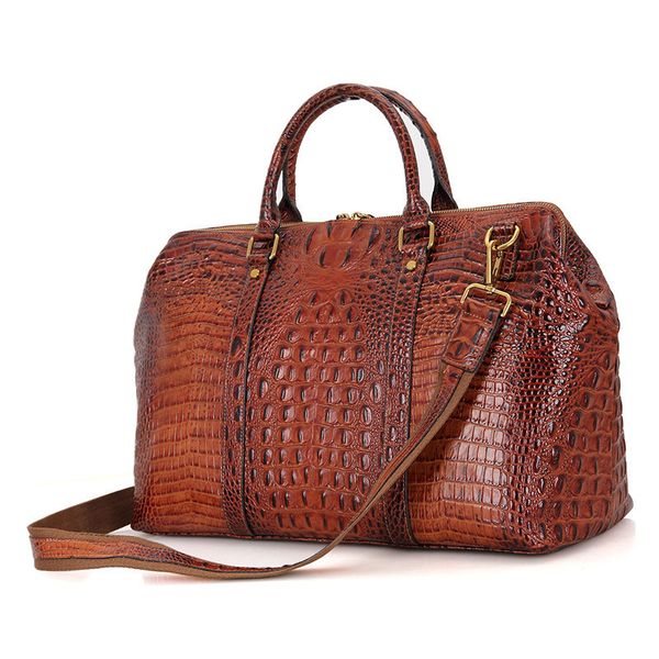 

genuine leather travel bag men new large capacity weekend duffel bags luggage suitcases