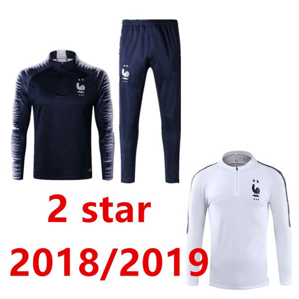 

2018/19 Two stars French tracksuit training suit man GRIEZMANN MARTIAL POGBA Giroud jacket Training suit SIZE S-XL chandal set