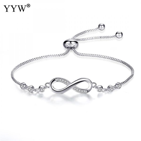 

infinity 8 charm bracelets silver color adjustable femme bracelets & bangles for women fashion jewelry gift pulseira masculina, Black