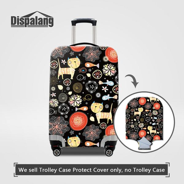 

case for a suitcase anti-dust stretch elastic covers protector apply to 18~30 inch luggage cartoon portable waterproof dustproof rain cover, Black