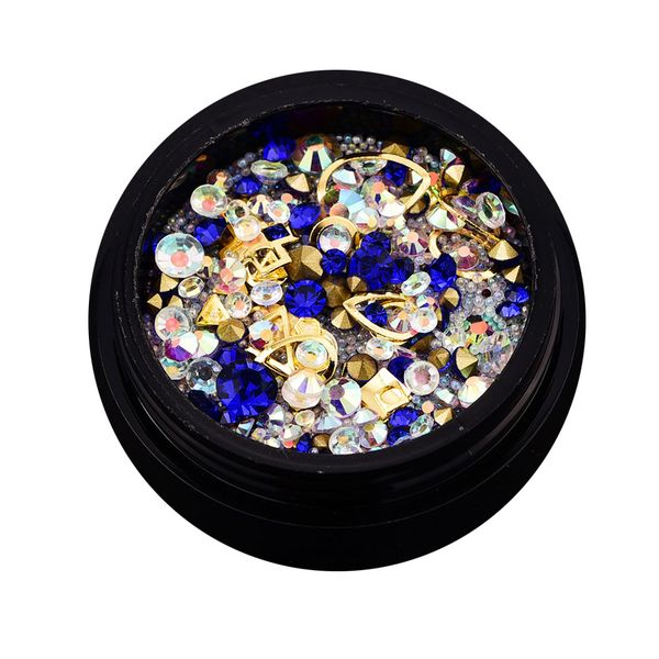 

beauty nail art decoration wheel rhinestone glitter 3d diy decals manicure stickers, Silver;gold
