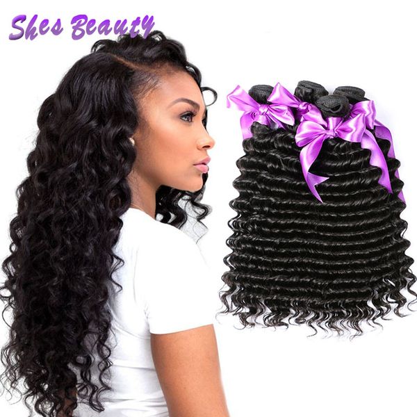 

She beauty 4 bundle indian deep wave virgin hair exten ion 8a unproce ed deep curly human hair weave natural color hair bundle 100g pc