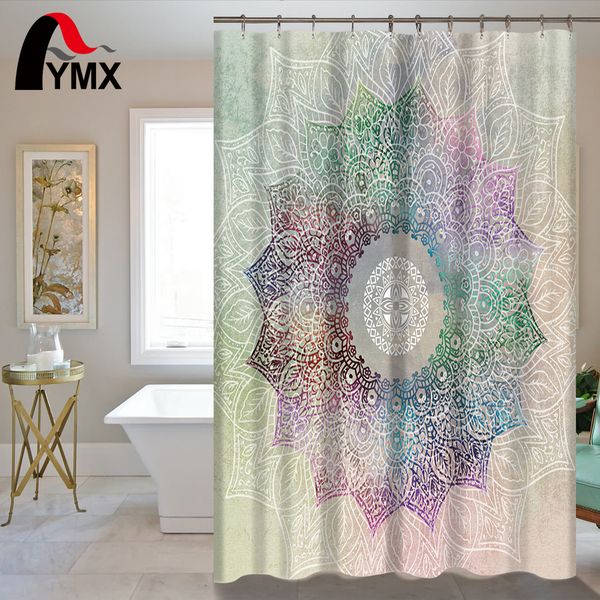

Indian Mandala Shower Curtain Lotus Printed Bohemian Waterproof Bathroom Accessories Curtains Shower Polyester Fabric Wholesale