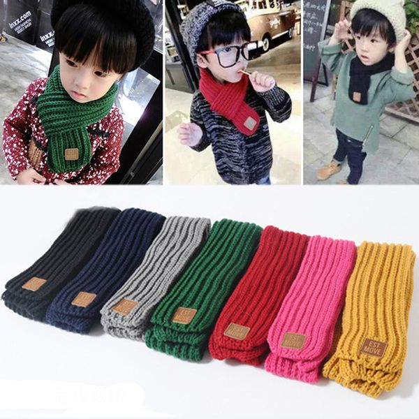 2 Pieces Kids Winter Warm Knit Scarves Warm Scarf Neck Warmer for Toddlers Boys Girls