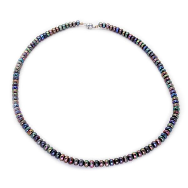 Модная пресноводная жемчужная ювелирные изделия натуральные пресноводные черные жемчужные ожерелье из пряжки женского шарма оптом