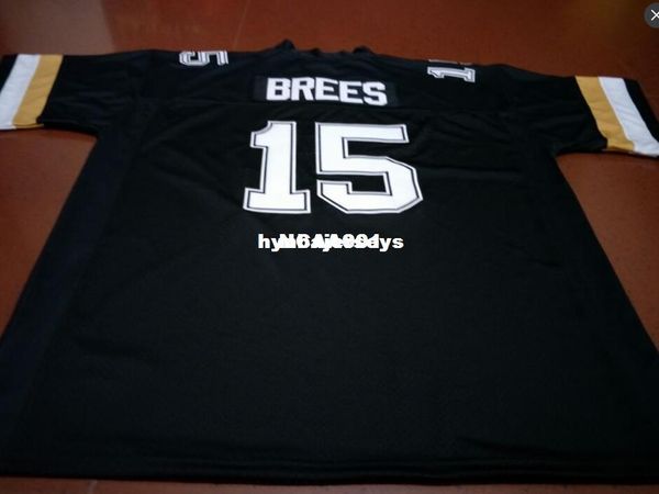 

purdue boilermakers drew brees 15 college college jersey -black size 48,50,52,54,56 xs-6xl or custom any name or number jersey, Black;red