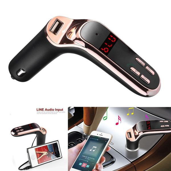 

2017 new bluetooth car kit handsfm transmitter radio mp3 player usb charger & aux car-styling accessories @030